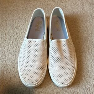 Keds White Perforated Slip-On Sneakers